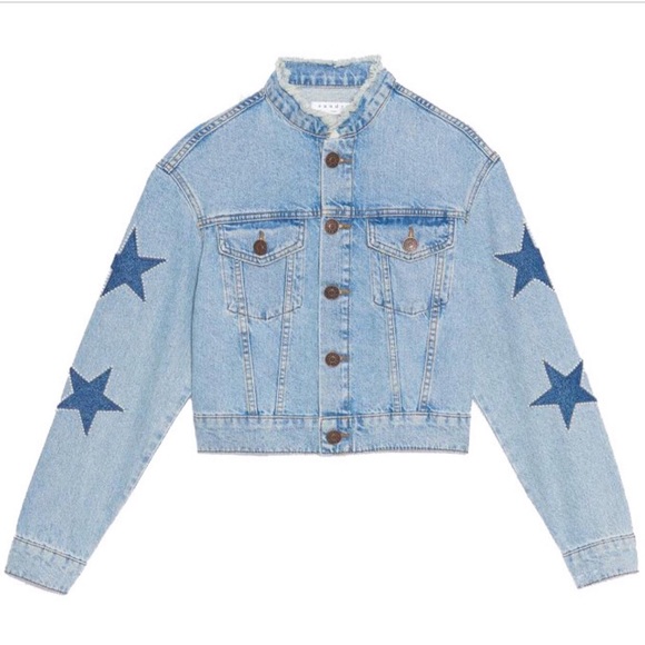 sandro pearl denim jacket